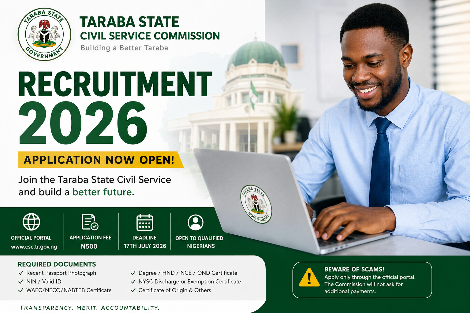 Taraba State Civil Service Commission Recruitment