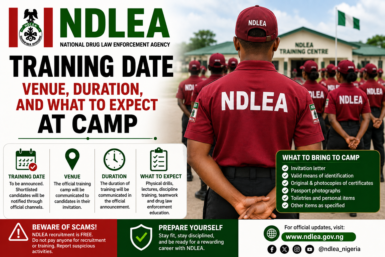 NDLEA Training Date